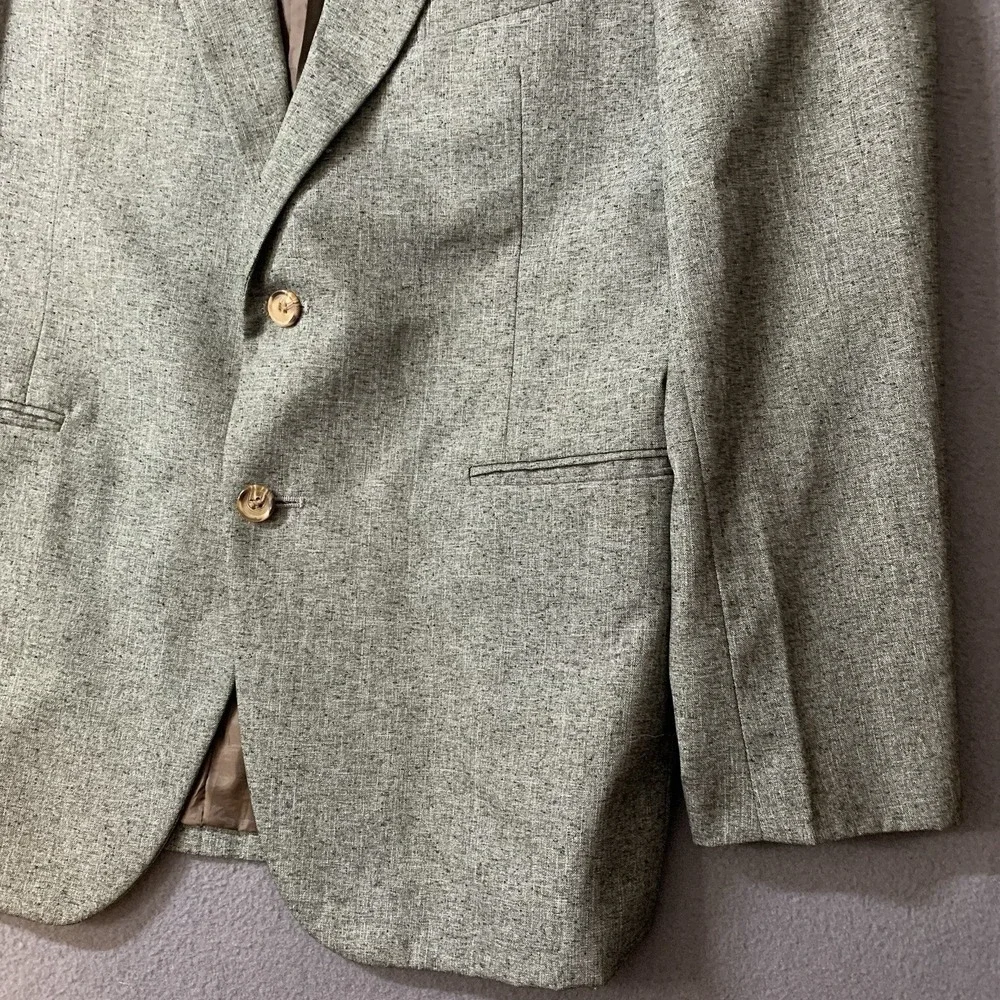 HARA Image Plus Mens Size 40 Blazer Beige Brown Long Sleeve Pockets 70s